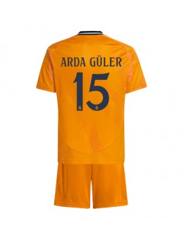 Real Madrid Arda Guler #15 Replika Borta Kläder Barn 2024-25 Kortärmad (+ byxor)